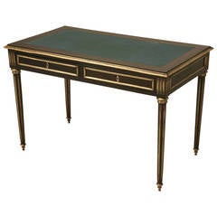 French Louis XVI Style Ebonized Writing Desk 8