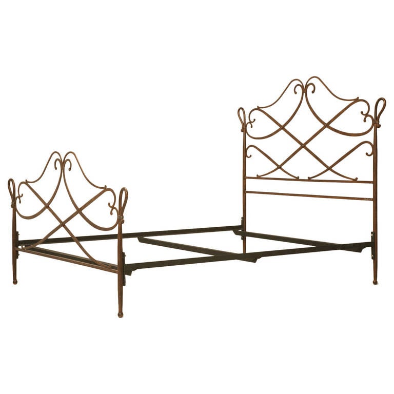 Iron Bed In A Gilbert Poillerat Style, Leann Graceful Scroll Bronze Iron Bed Frame King Size