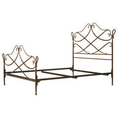 Retro Queen Size, Iron Bed in a Gilbert Poillerat Style