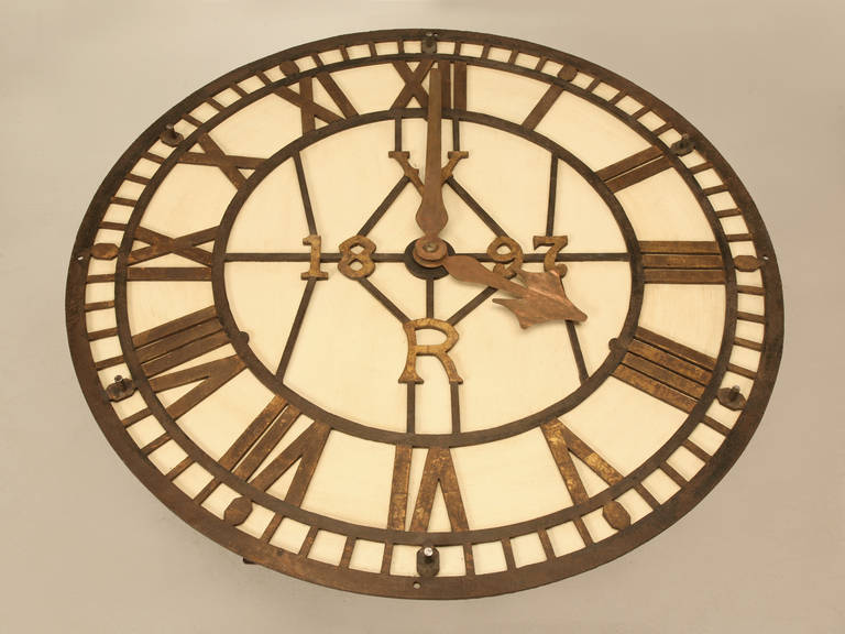 c.1897 Cast iron English clock tower face purchased in Haworth, which is commonly referred to as the 