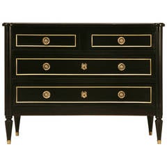 French Louis XVI Ebonized Commode or Chest