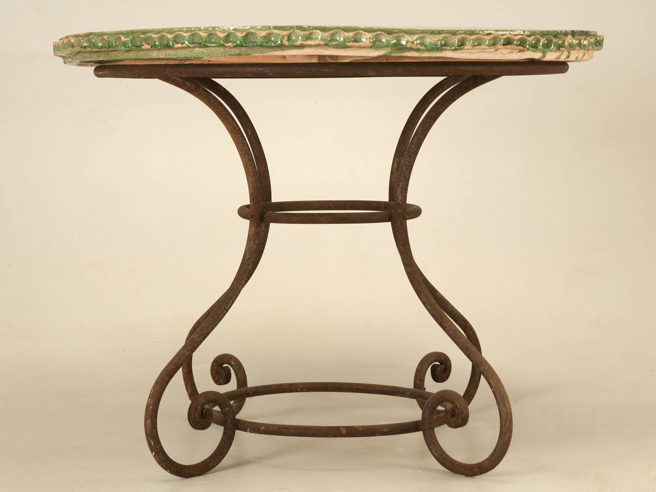 Late 20th Century French Garden Table in Majolica