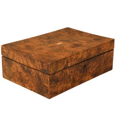 Gorgeous Antique French Burled Walnut Keepsake Box w/Fitted Int.