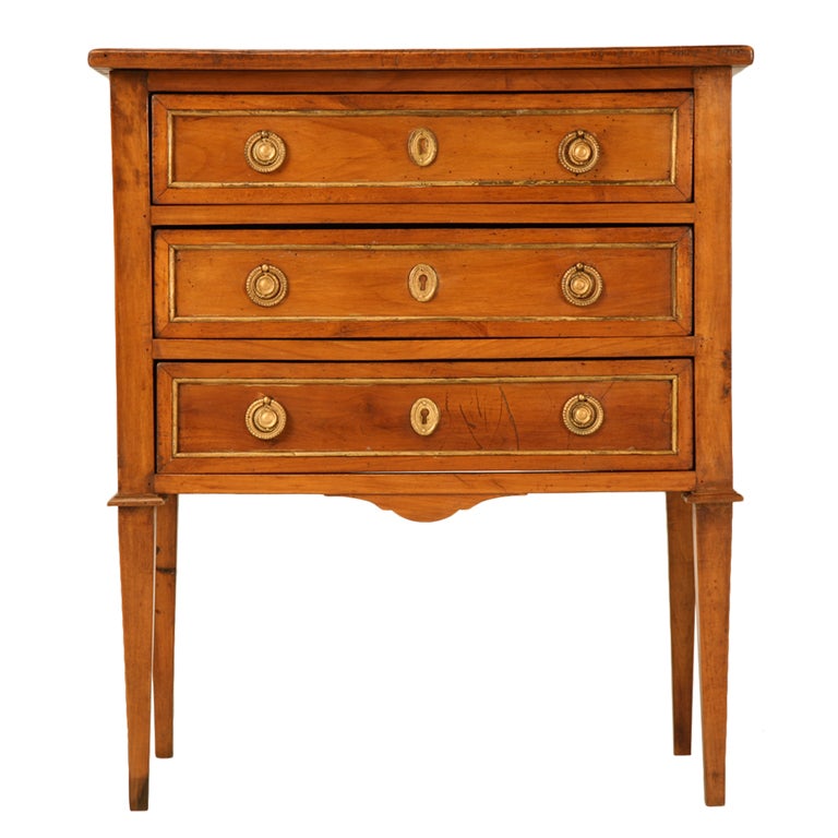 Dynamite Petite 18th C. Orig. French Louis XVI Cherry Commode