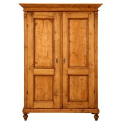 Outstanding Used English Pine Armoire w/Pocket Doors