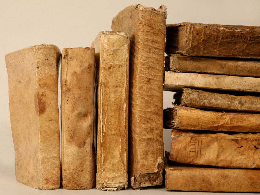 18th Century and Earlier Fabulous Collection of 11 Early Latin Books w/Vellum Bindings