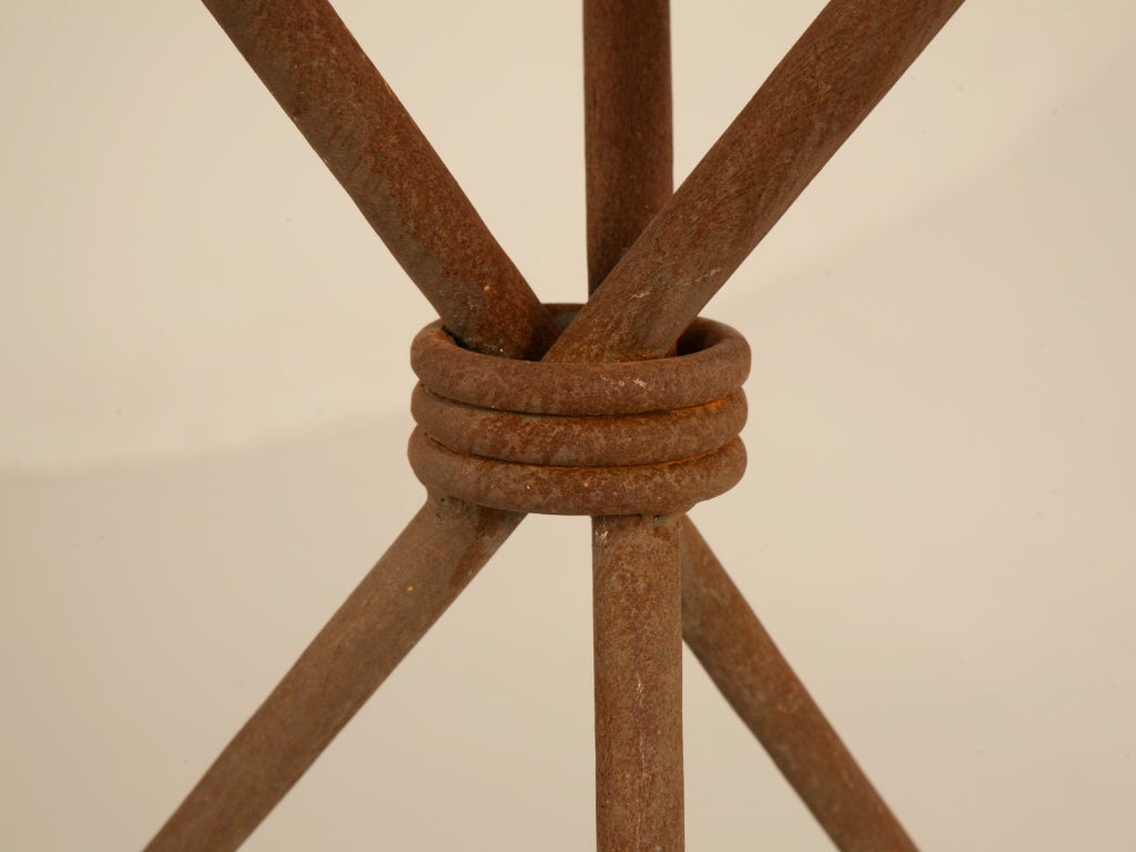 Striking French Petrified Wood & Steel Table w/Arrows as Legs 3