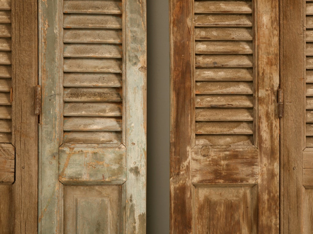 Country Antique French Shutters with Original Paint