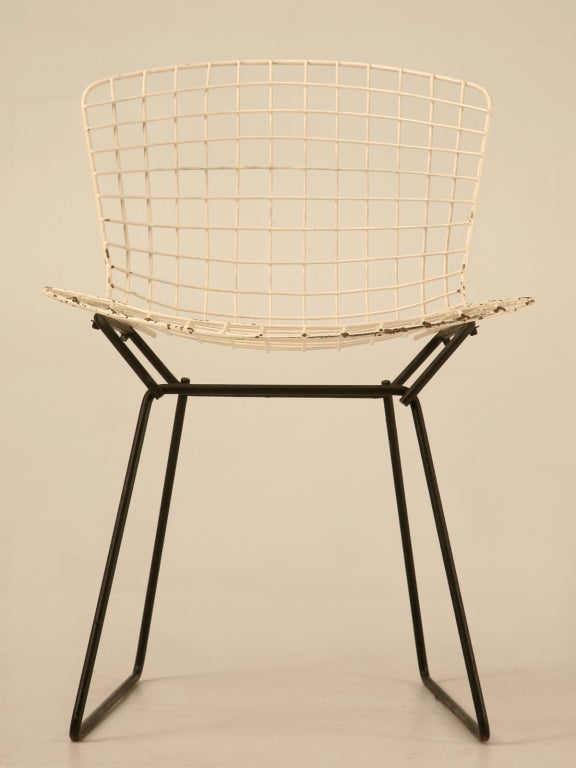Original Vintage Bertoia Side Chair in White