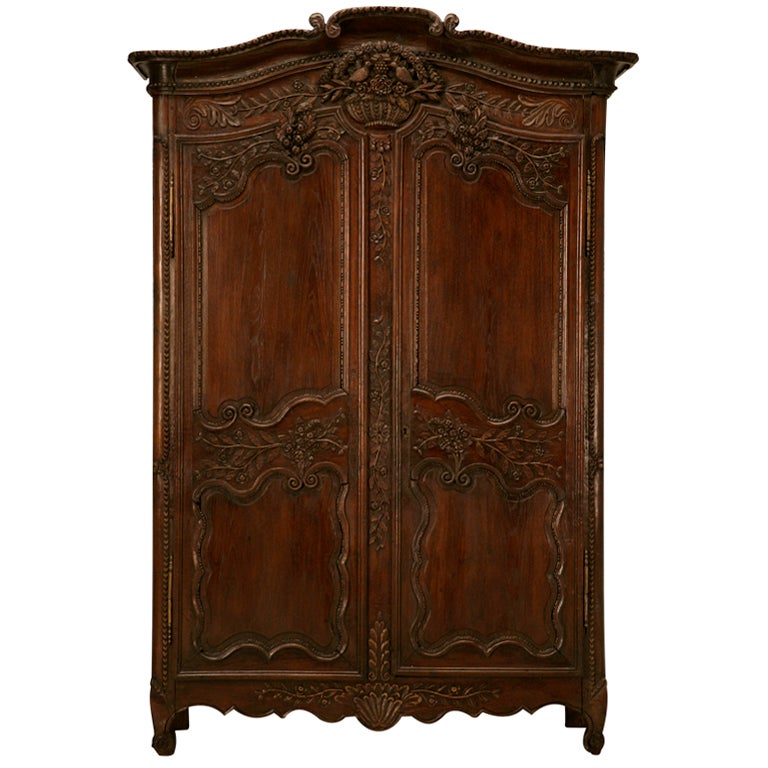 18th C. Heavily Carved Antique French Normandy Wedding Armoire at 1stDibs | antique  french armoire