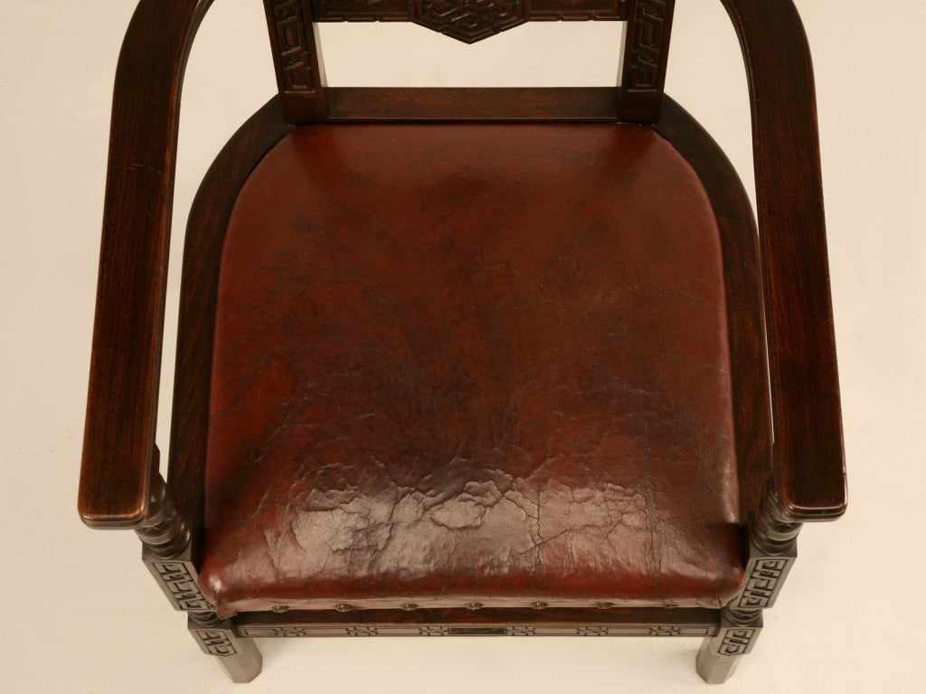 Exquisite Heavily Hand Carved Antique Spanish Desk & Chair Set 5