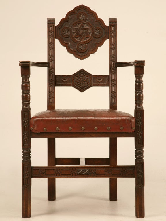 Exquisite Heavily Hand Carved Antique Spanish Desk & Chair Set 3