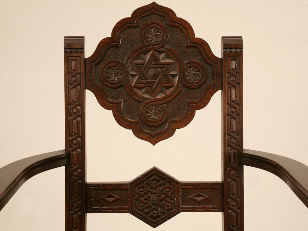 Exquisite Heavily Hand Carved Antique Spanish Desk & Chair Set 4