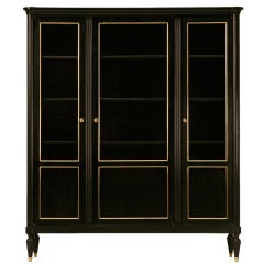 Elegant & Refined Ebonized French LXVI Mahogany Bookcase/Cabinet