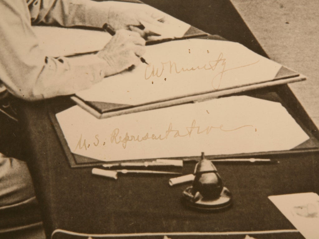 American Autographed Admiral Nimitz Instrument of Surrender Photograph