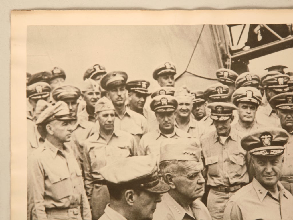 Mid-20th Century Autographed Admiral Nimitz Instrument of Surrender Photograph