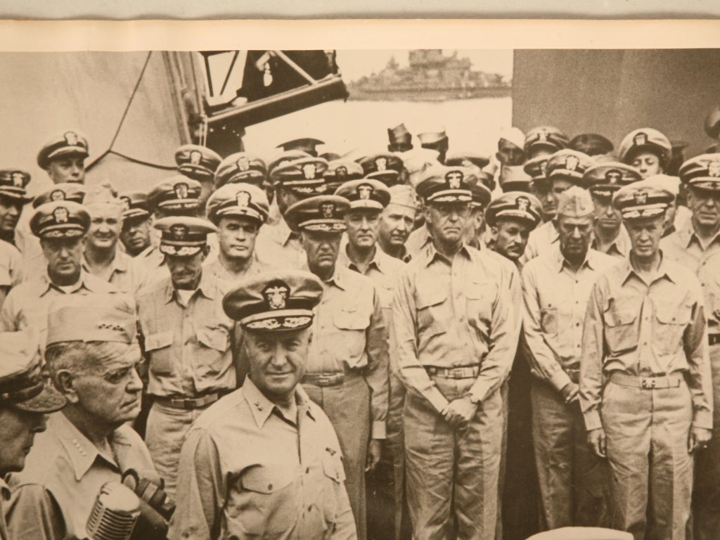 Paper Autographed Admiral Nimitz Instrument of Surrender Photograph