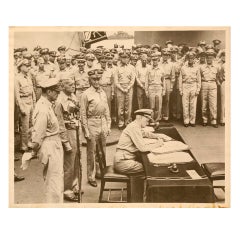 Autographed Admiral Nimitz Instrument of Surrender Photograph