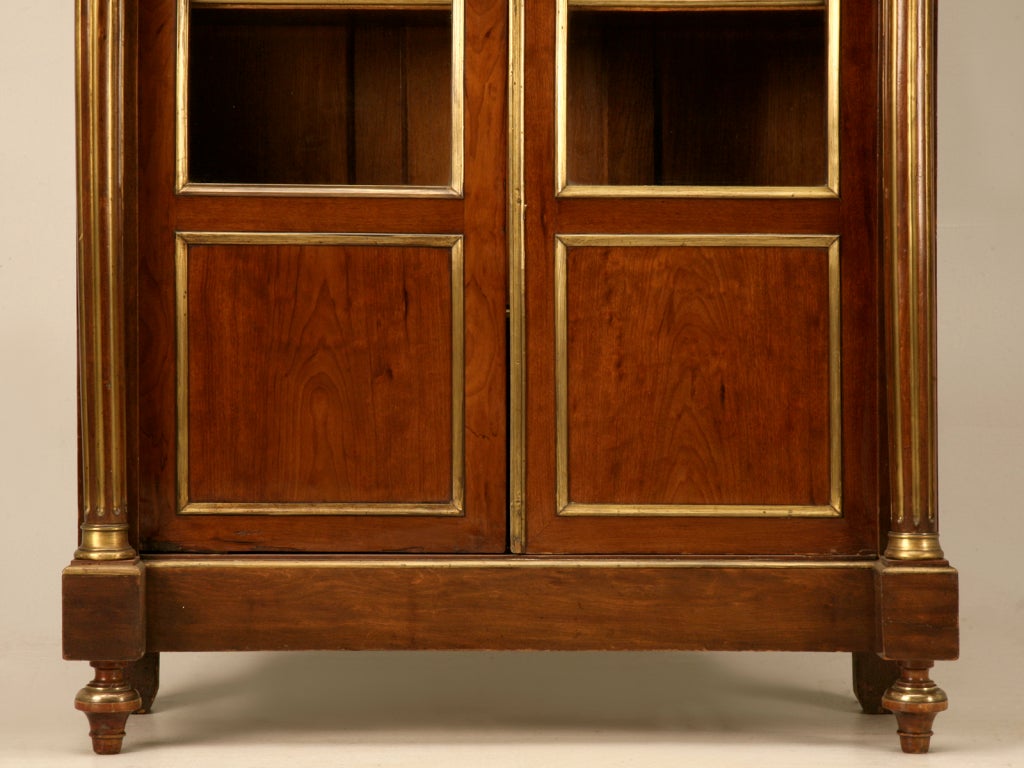 Antique French Louis XVI Mahogany 2 Door Cabinet w/Orig. Brasses 2