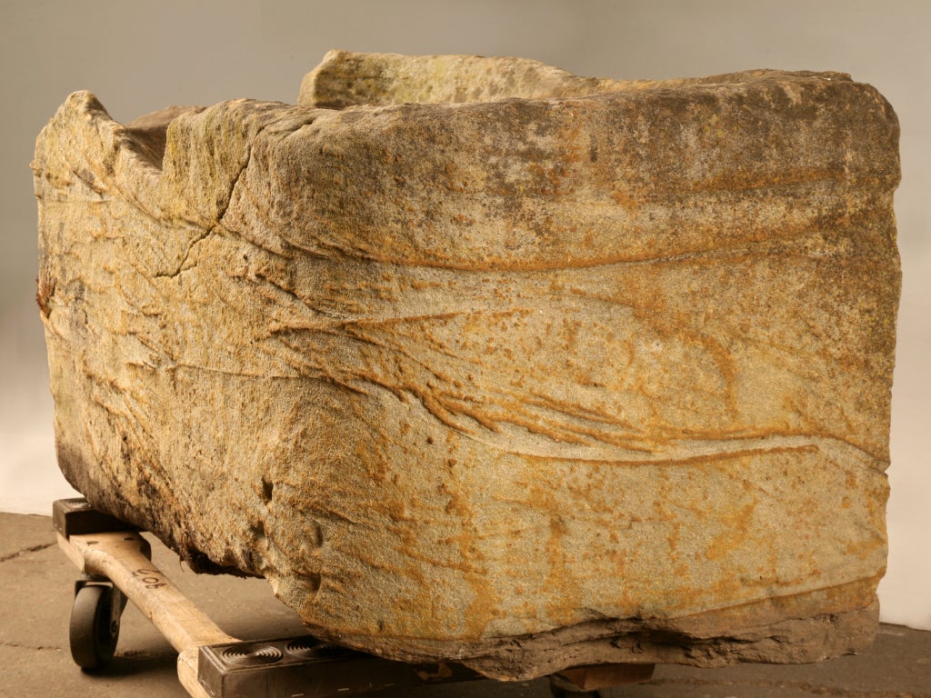 Outstanding 18th century English carved stone livestock  trough, that could easily be re-purposed into a planter, fountain, or even a stunning and unique sink. Carved stone troughs like this are few and far between, you can usually find them much