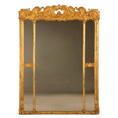 Breathtaking Large Antique French Rococo Gilt Wall/Console Mirror