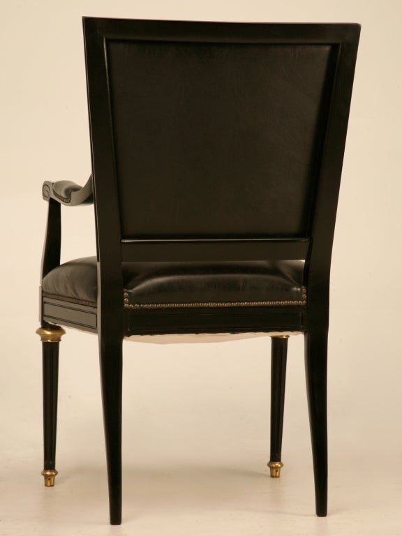 Breathtaking Ebonized Vintage French Louis XVI Desk or Arm Chair 6