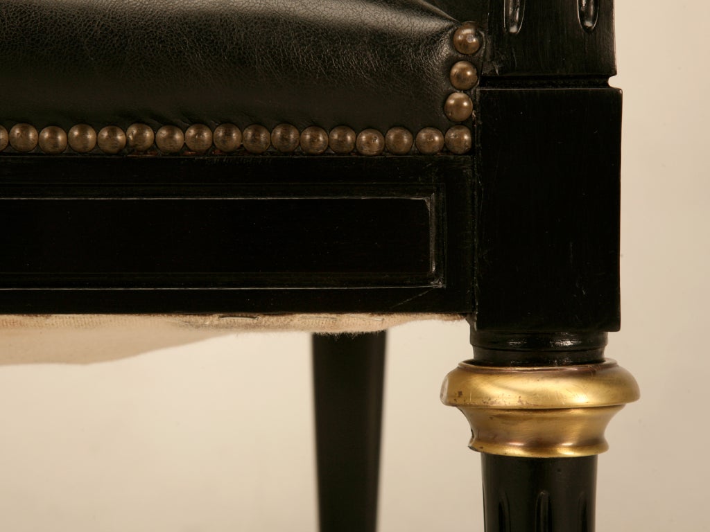 Breathtaking Ebonized Vintage French Louis XVI Desk or Arm Chair 3