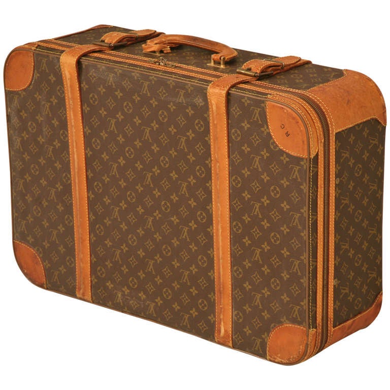 Authentic Vintage French Louis Vuitton Suitcase/End or Coffee