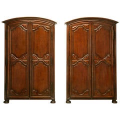 Pair of French Arched Top Shallow Bookcases, circa 1800