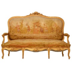 Antique French Gilded Louis XV Style Settee