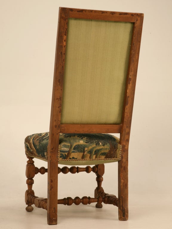 Breathtaking Orig. Antique French Aubusson Uph. Side/Desk Chair 7