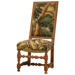 Breathtaking Orig. Antique French Aubusson Uph. Side/Desk Chair