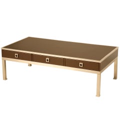 Retro Modern Guy Lefevre for Maison Jansen 3 Drawer Coffee Table