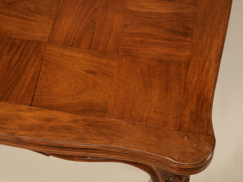 Extra-Large Vintage Italian Rococo Walnut Draw-Leaf Dining Table 1