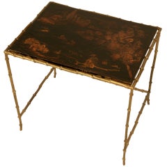 Exquisite Vintage French Bagues End/Side Table w/Chinoiserie