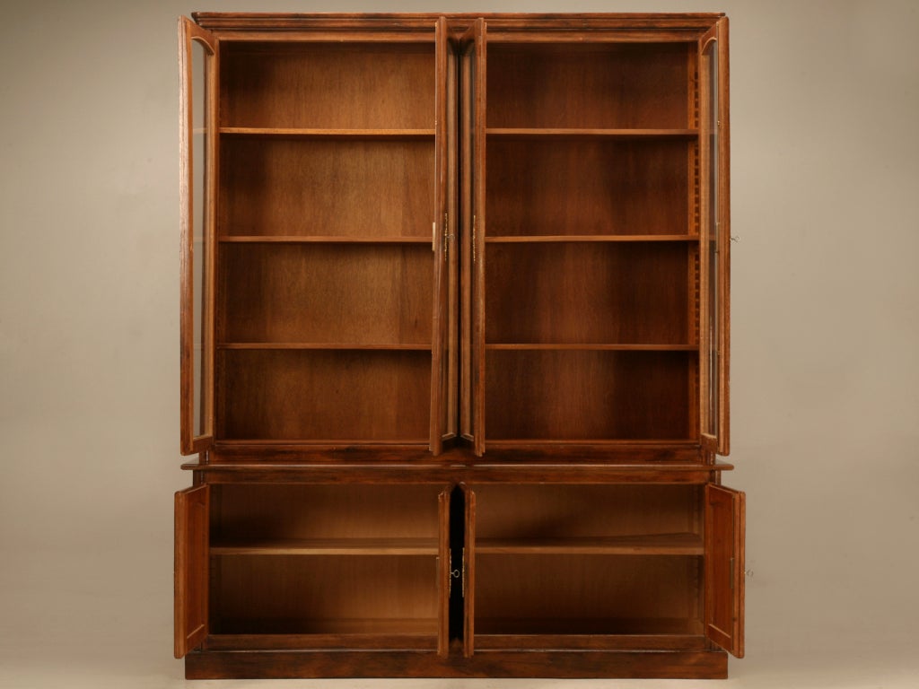 Classic Vintage French Walnut 4 over 4 Bibliotheque/Cabinet 5