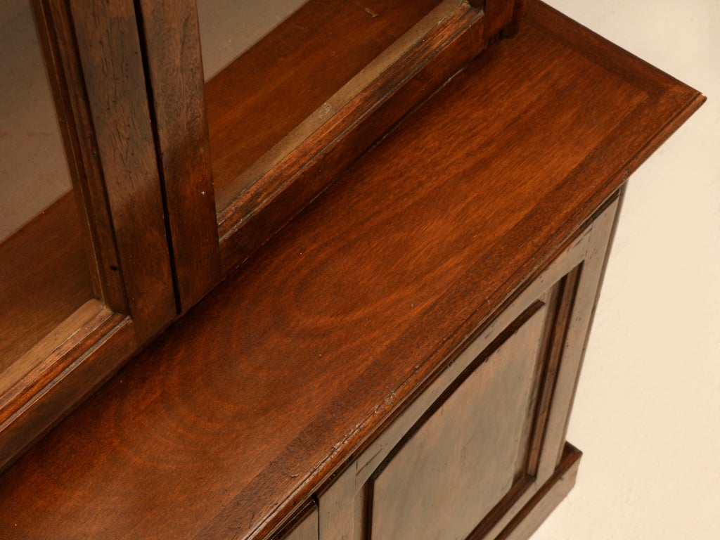 Classic Vintage French Walnut 4 over 4 Bibliotheque/Cabinet 1