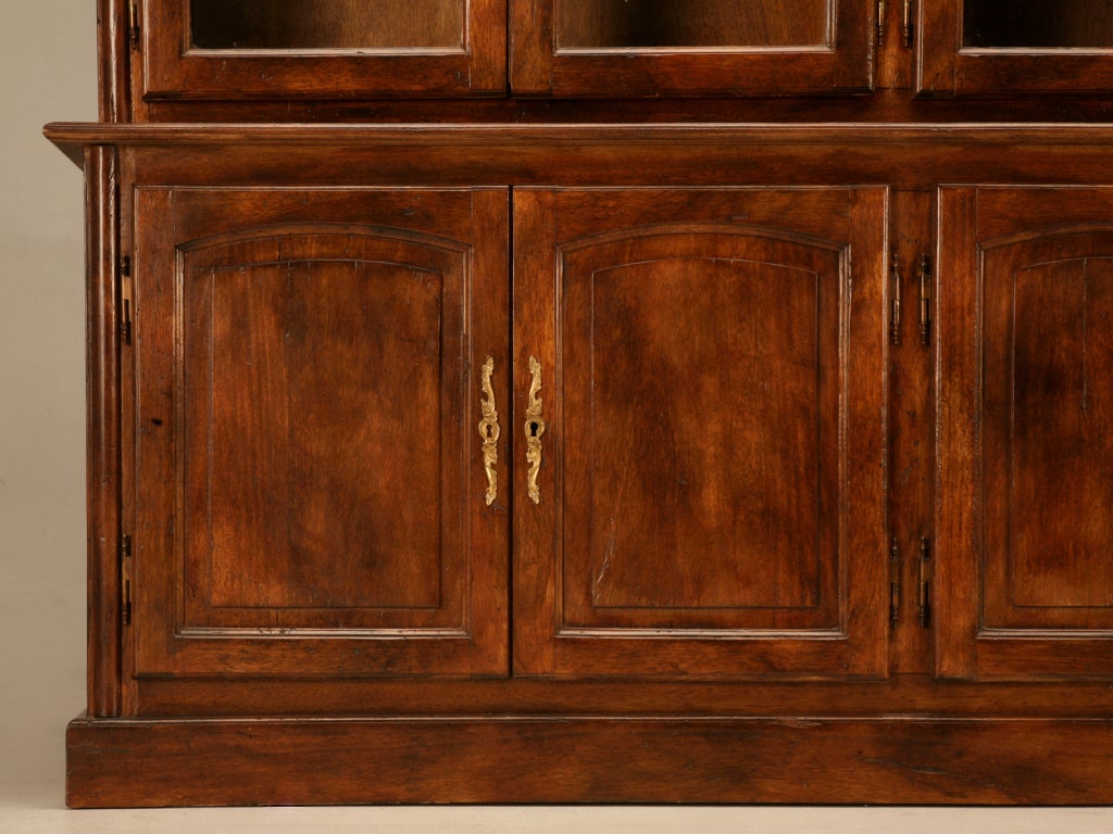 Classic Vintage French Walnut 4 over 4 Bibliotheque/Cabinet 2
