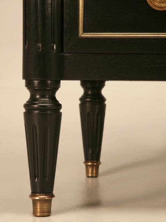 Seductive French Louis XVI Ebonized Commode with Original Brasses 5
