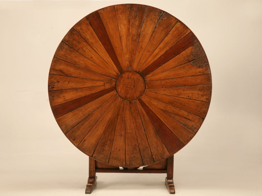 Stellar Original 48" Antique French "Sunburst" Tilt-Top Wine Table
