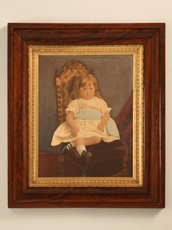 Dressed in her best Victorianesque dress, this little girl must have been bored to death by the time this Painting was finished. Today, we are so touched with technology that we take for granted photographs and such. A computer in the late 1800's,
