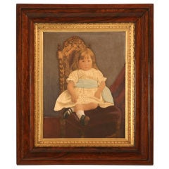 Original Painting on Board of "A Girl with Blue Sash Ribbon" 11