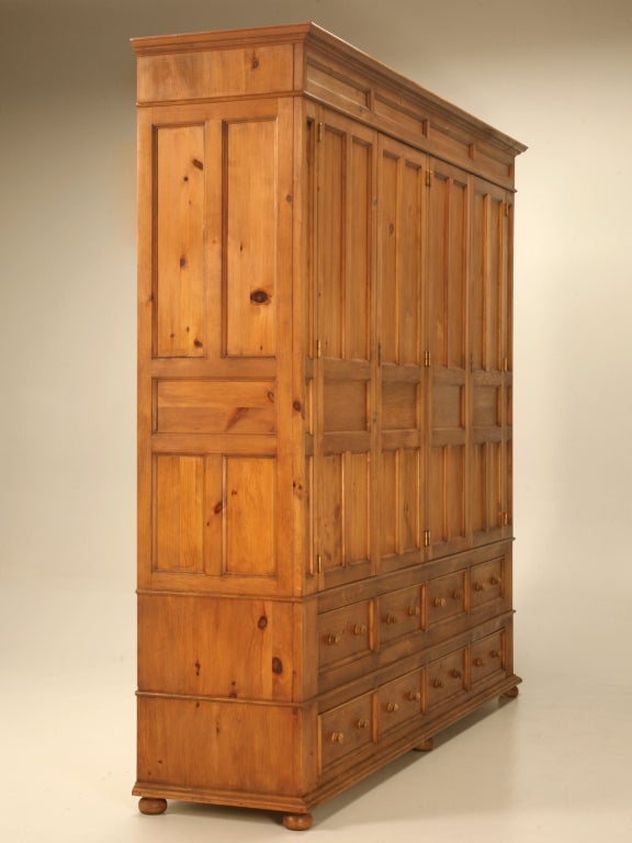 Live in an old home lacking sufficient storage? Well, here's an absolutely awesome solution. This hand built solid English pine cupboard will hold a plethora of items from clothing and canned goods to brooms and boxes. Convenient fitted interior