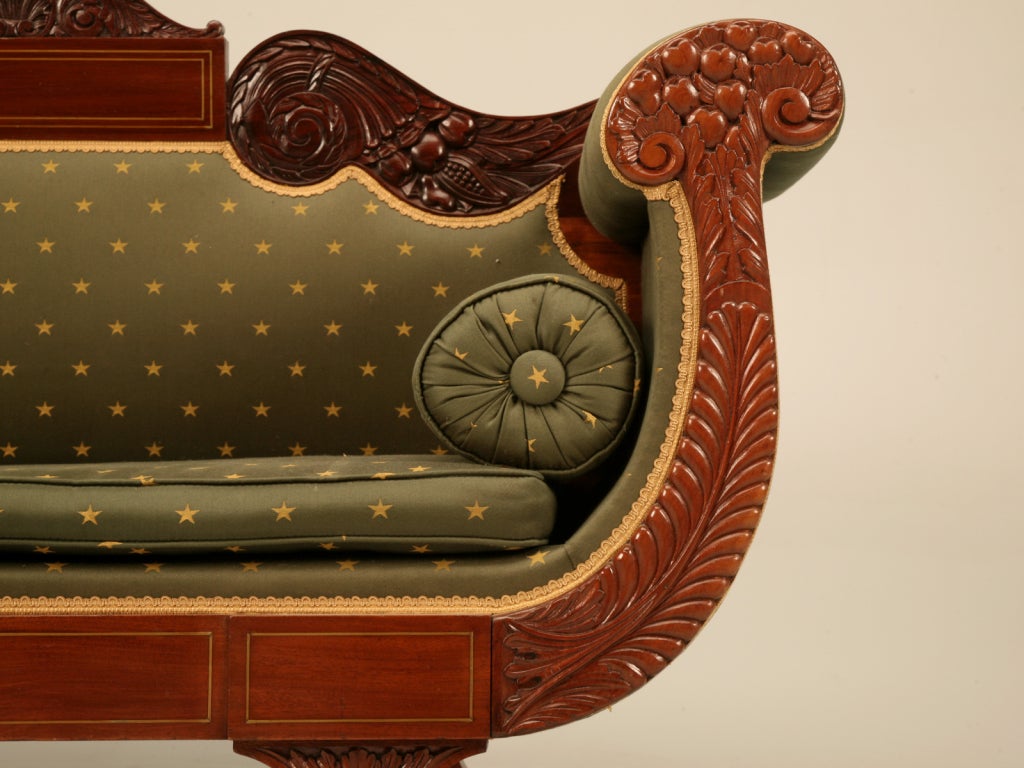 Spectacular Original Antique American Empire Settee/Loveseat In Good Condition In Chicago, IL