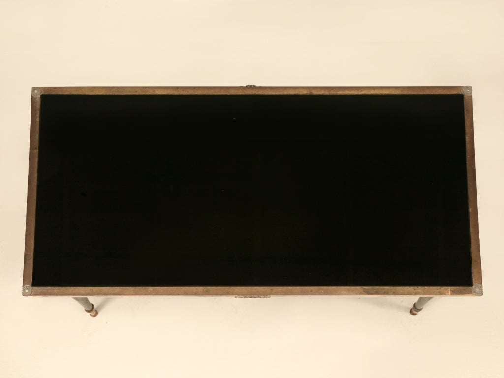 French 40's Neoclassical Cocktail Table w/Sexy Black Glass Top**