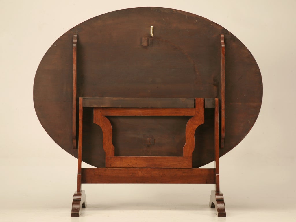 Late 20th Century French Tilt-Top Wine Tasting Table Unusually Large in Scale