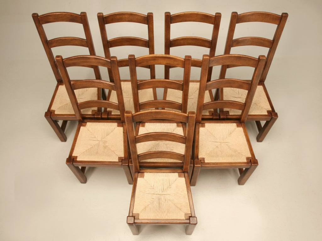 8 Handmade Vintage Country French Ladder-back Dining Chairs 1