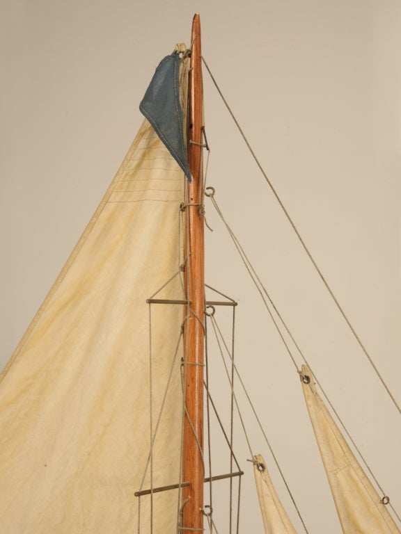 Stellar Antique English Gentleman's Pond Yacht on Stand