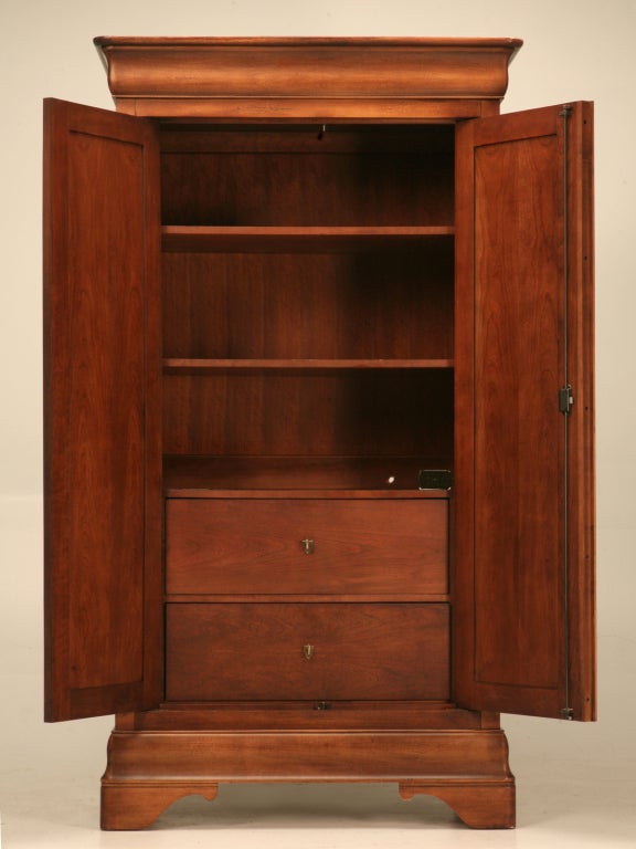 Vintage American Cherry Louis Philippe Style Armoire by Mt. Airy at 1stdibs