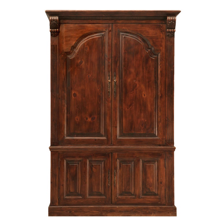 Incredible Vintage English Solid Pine Entertainment Center/Armoire